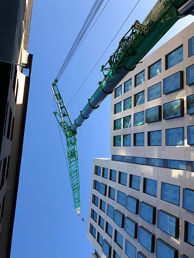 Crane seen in Fenchurch Street 19th January 2020
