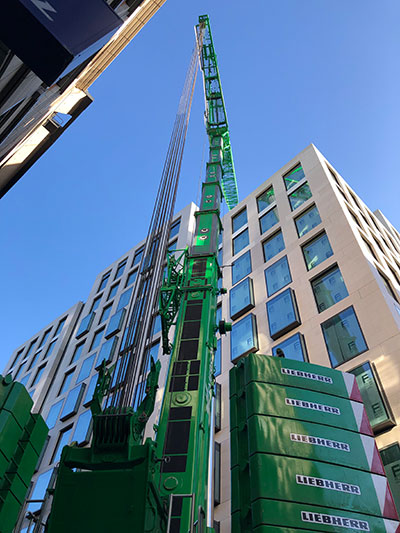 Crane seen in Fenchurch Street 19th January 2020